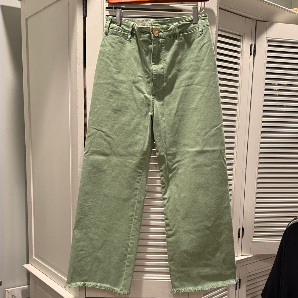 Pilcro Green Wide-Leg Jeans Size 27 NWOT